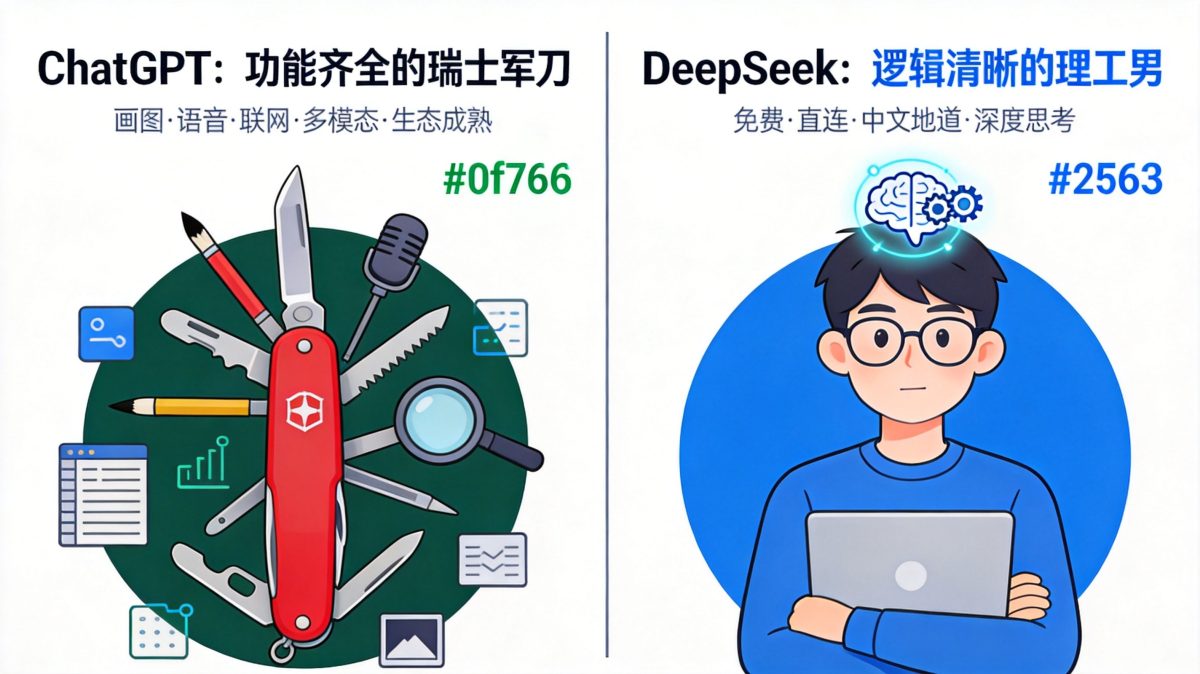 ChatGPT和DeepSeek哪个好?2026实测对比:免费直连还是全能多模态