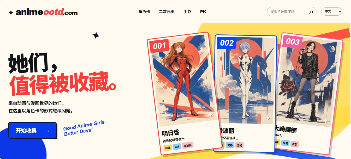 AnimeOOTD 二次元角色图鉴与AI头像表情包 AnimeOOTD 二次元头像表情包