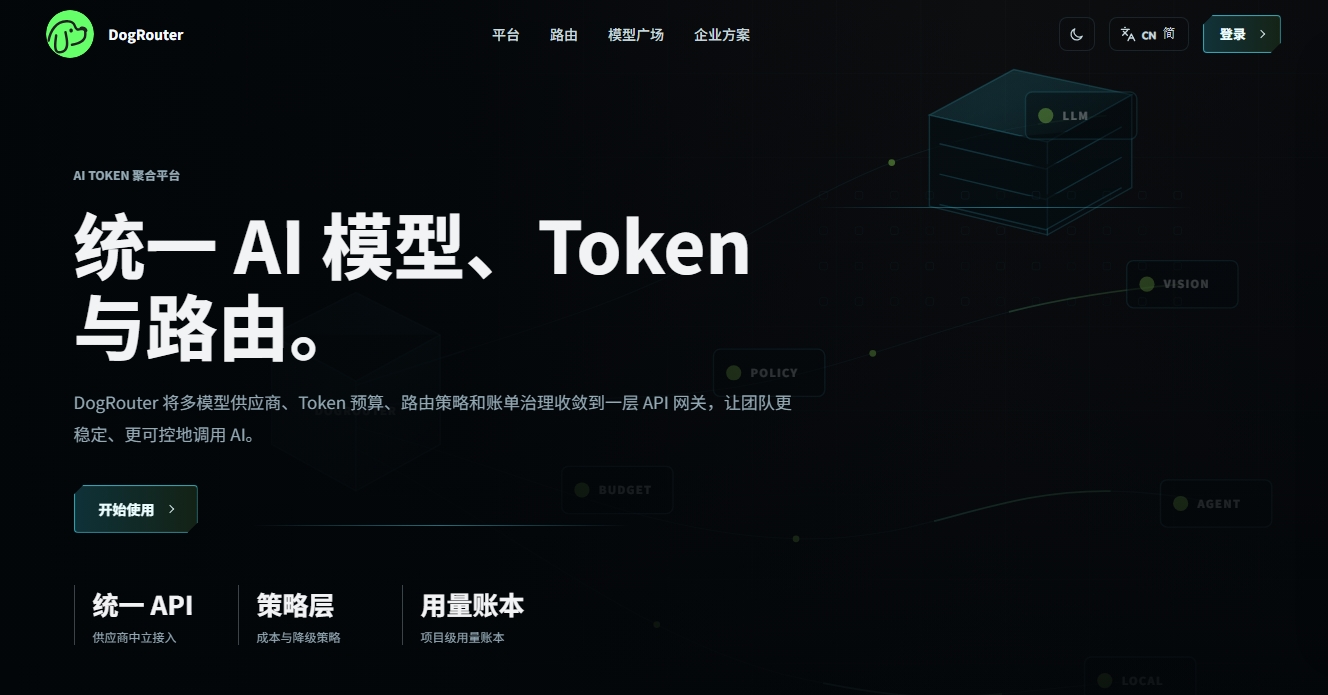 DogRouter — 统一 AI 模型网关与 Token 运营平台 DogRouter